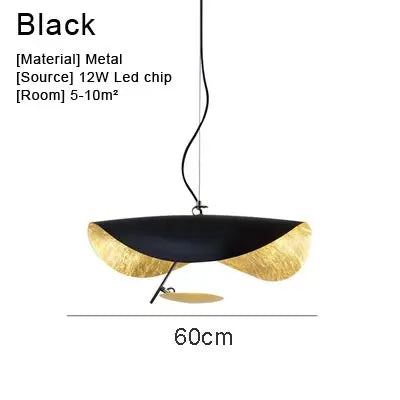 DecorBites™ Lederam Manta Pendant Lamp Flying Saucer Hat industrial retro design white black