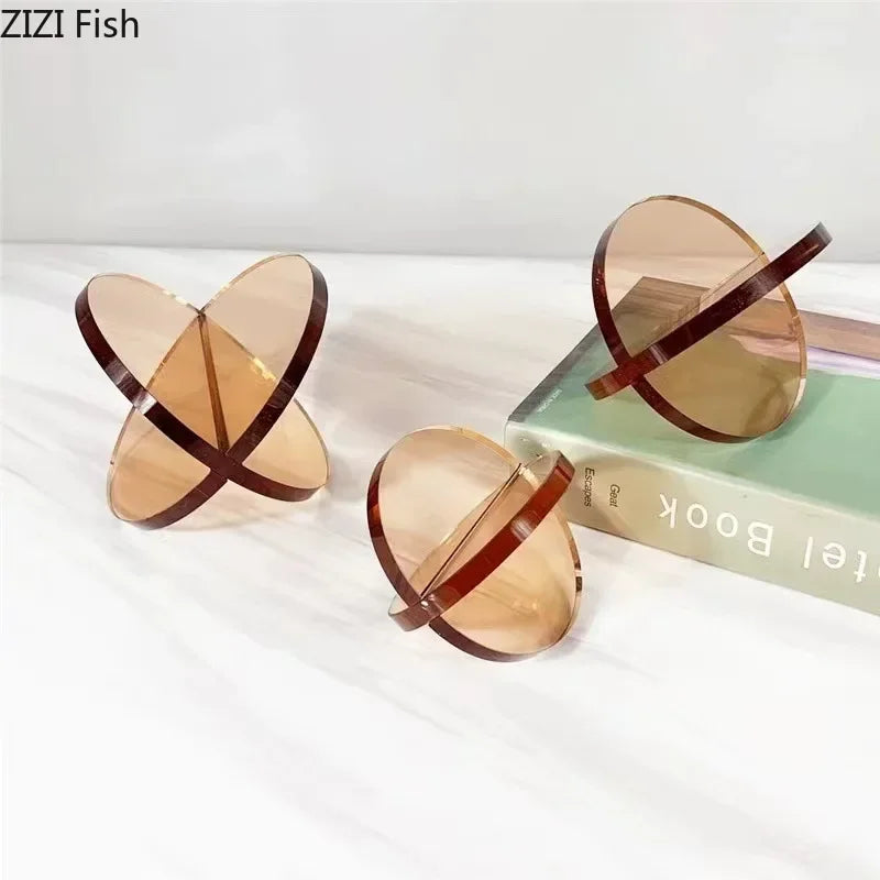 DecorBites™ Geometric Cross Ornaments - Modern Desk Decoration, Abstract Artwork & Aesthetic Decor