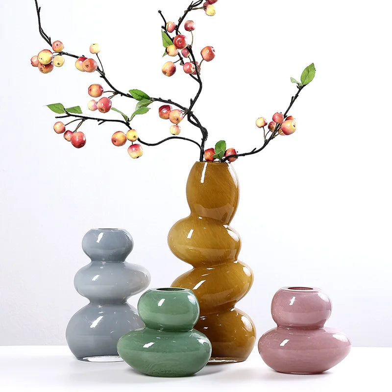 DecorBites™ Geometric Glass Vase Stackable Terrarium Home Decor Flower Arrangement Holder