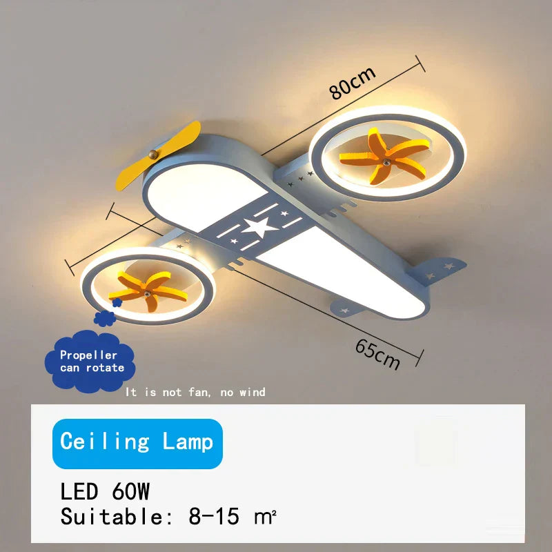 مصابيح سقف DecorBites™ Kids Airplane، مصباح LED قابل للتعتيم بجهاز تحكم عن بعد