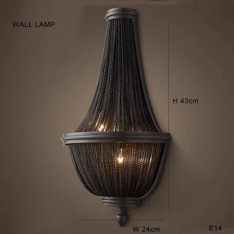 DecorBites™ Black Aluminum Chain Tassel Pendant Lights - Dimmable Classic Chandelier