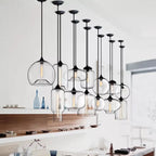Handmade Glass Nordic Pendant Light With Chrome Finish