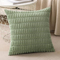 DecorBites™ Corduroy Striped Throw Pillow Covers | Soft White Decorative Square Cushion Case