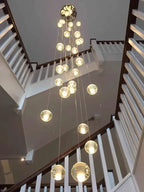 Modern Spiral Crystal Ball Staircase Pendant Chandelier