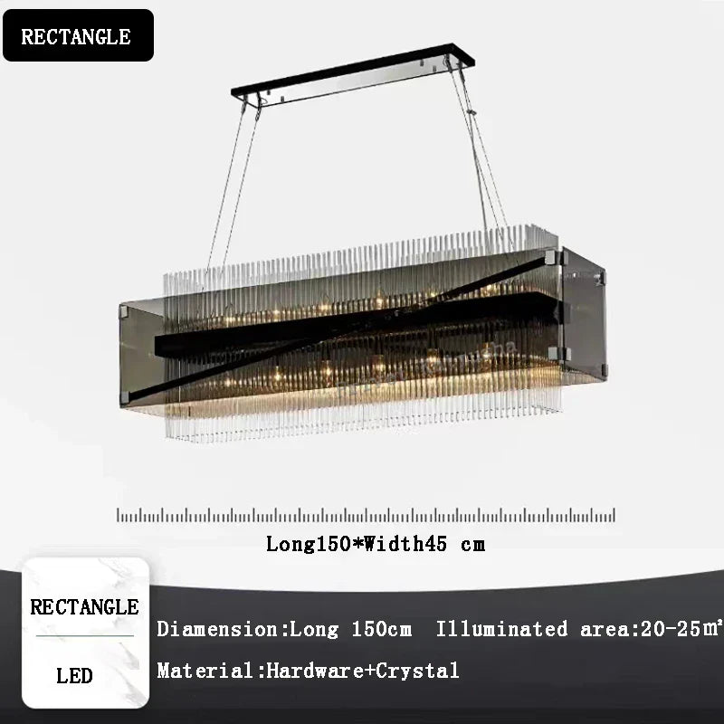 DecorBites™ Crystal Glass Pendant Chandelier for Luxe Dining Room Decor