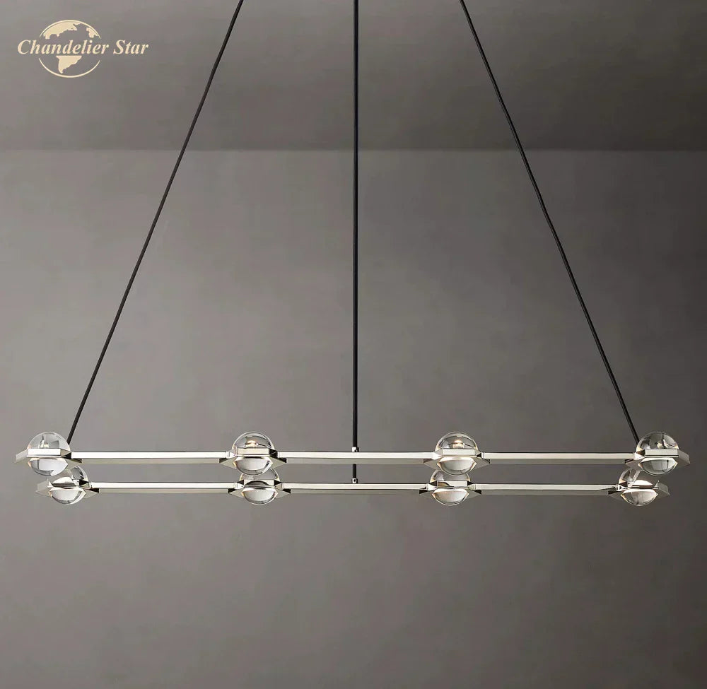 DecorBites™ Éclatant Crystal Chandelier - Luxe Rectangular Pendant Light for Home Décor