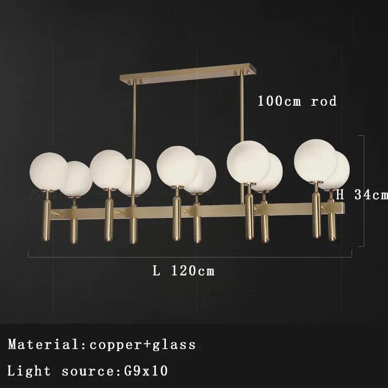 DecorBites™ Glass Balloon Chandelier: Elegant Led Round Hanging Light for Luxury Dining Room