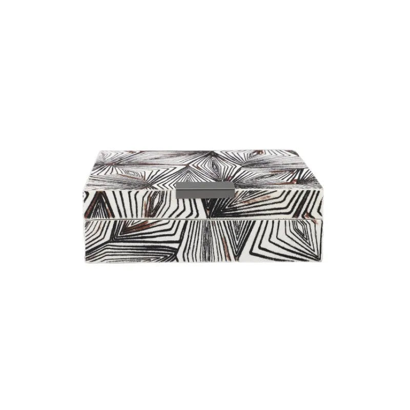 DecorBites™ Black & White Zebra Pattern Jewelry Storage Box Desktop Organizer