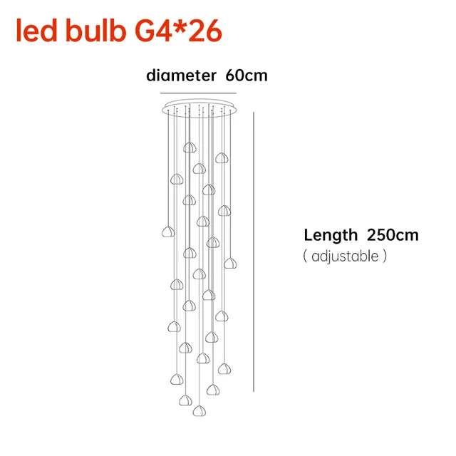 DecorBites™ Crystal Ball Nordic LED Chandelier - Modern Staircase Decorative Lighting