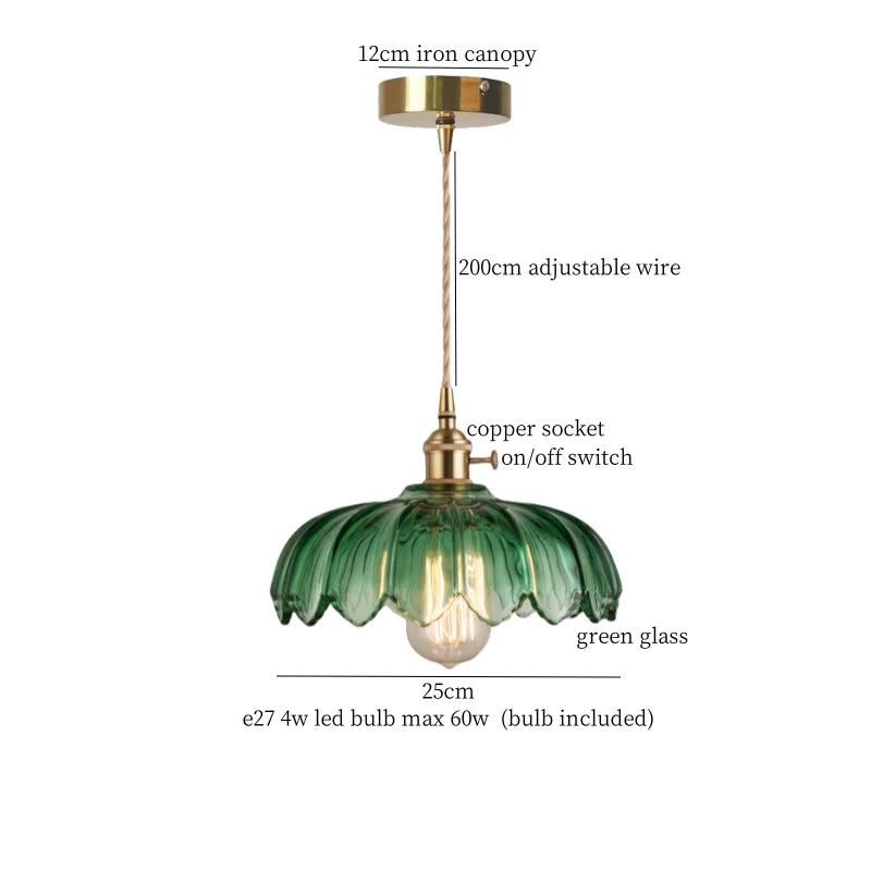 مصباح تعليق LED من الزجاج الأخضر DecorBites™ - مصباح معلق اسكندنافي حديث