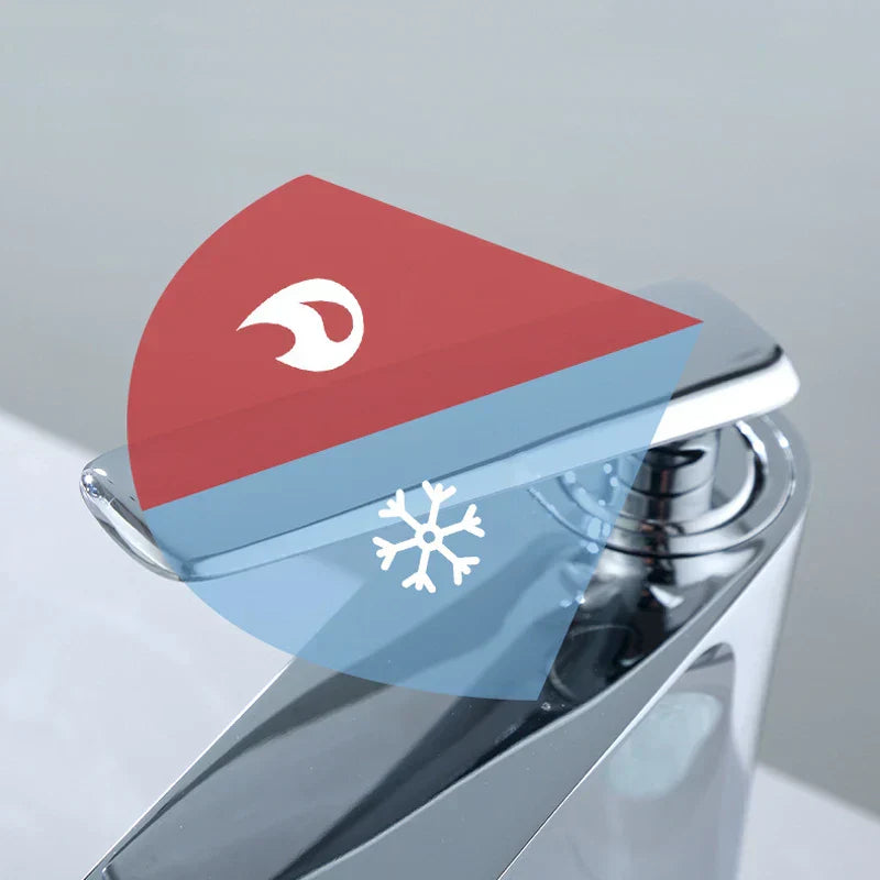 خلاط حوض ذهبي DecorBites™ بمقبض واحد لحوض الحمام، لمسة نهائية كروم