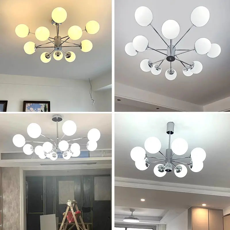 DecorBites™ Glass Ball LED Ceiling Chandelier for Modern Living Room and Bedroom