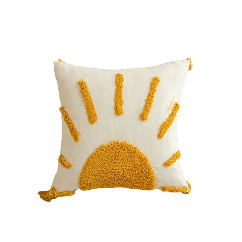 DecorBites™ Geometric Tufted Tassel Cushion Cover - Modern Boho Sofa Decor