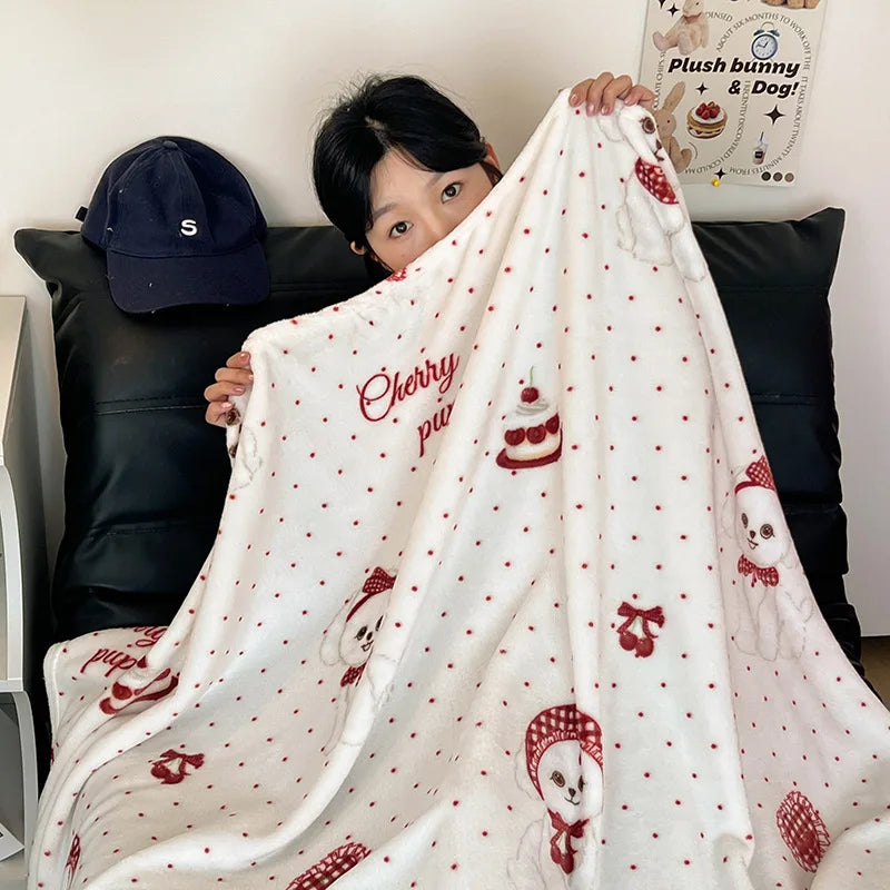 DecorBites™ Double-Sided Thin Velvet Printed Blanket for Adults - Spring Autumn Bedding & Sofa Decor