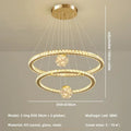DecorBites™ Crystal LED Chandelier: Modern Living Room Pendant Lights, Glass Globe Hanging Lamp
