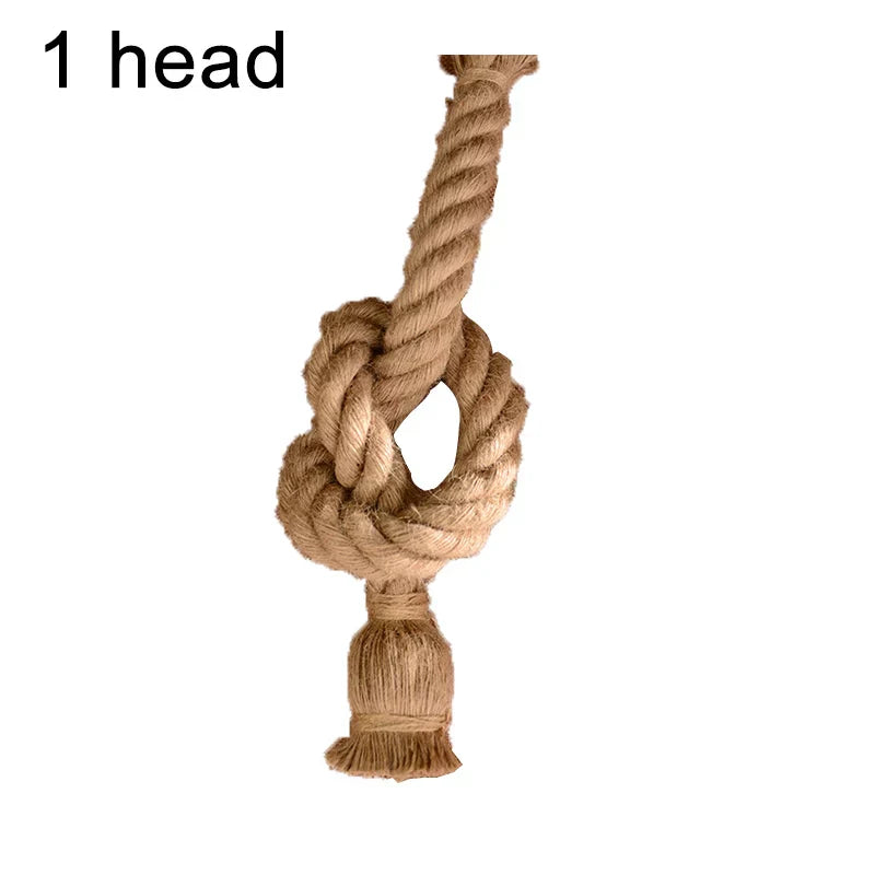 DecorBites™ Hemp Rope Pendant Light Holder, Industrial Loft Personality Edison Lamp