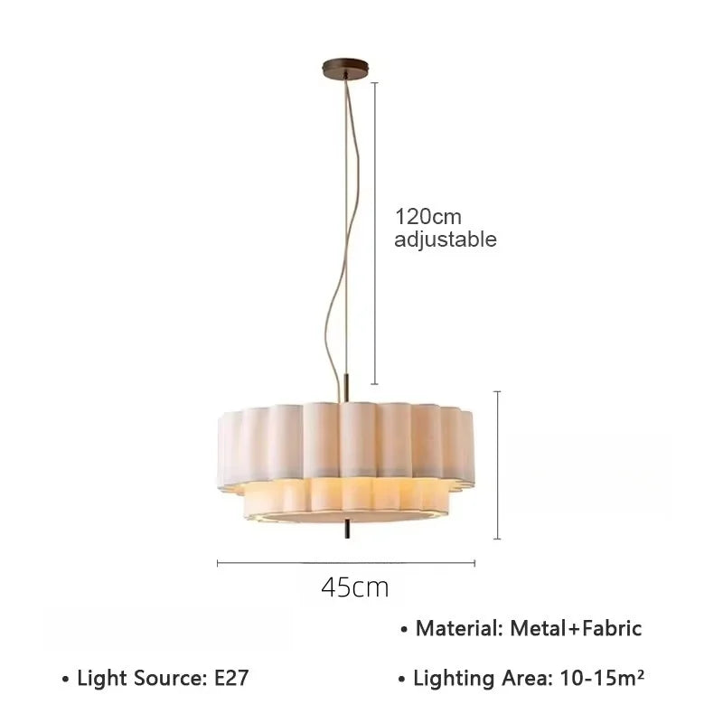 Wabi-Sabi White Fabric Pendant Light