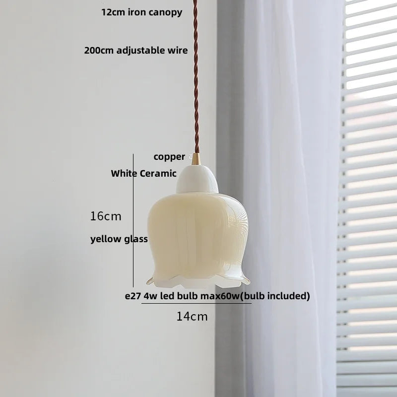 DecorBites™ Copper White Glass LED Pendant Lamp for Modern Living Room Decor