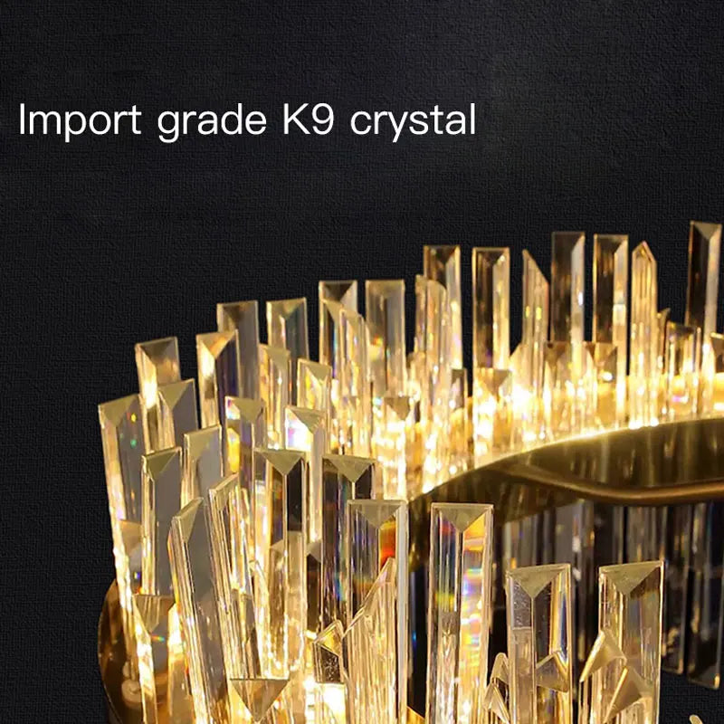 DecorBites™ Crystal Round Ceiling Chandelier: Luxe Nordic Living Room Dining Room Pendant Light