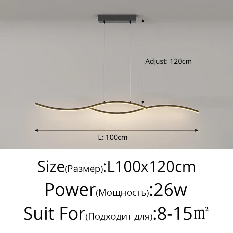 DecorBites™ ثريا معلقة LED: شريط إضاءة نورديك حديث لغرفة الطعام والمطبخ والمكتب وغرفة القهوة