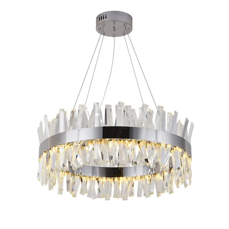 DecorBites™ Crystal LED Ring Chandelier for Luxury Decor & Lighting