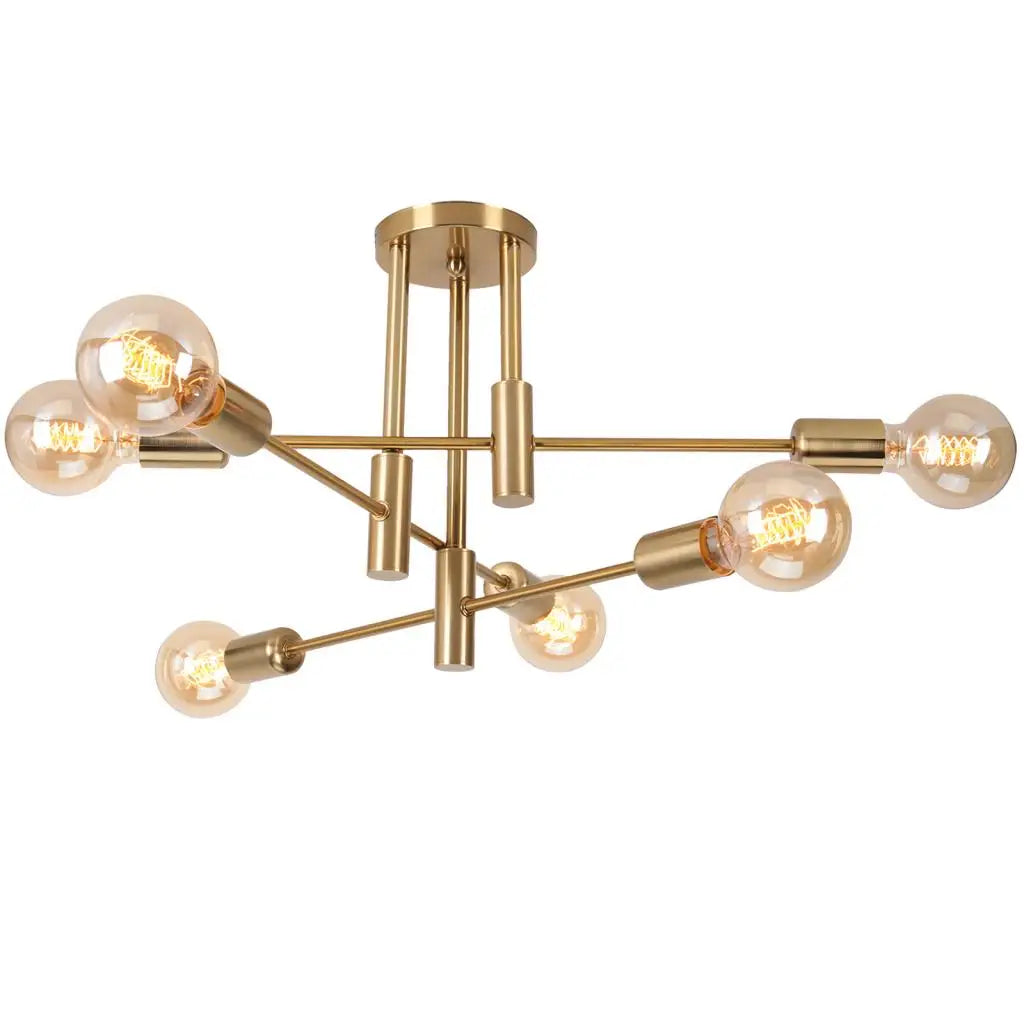 DecorBites™ Industrial Chandelier: Modern Wrought Iron LED Ceiling Lamp for Home Decor