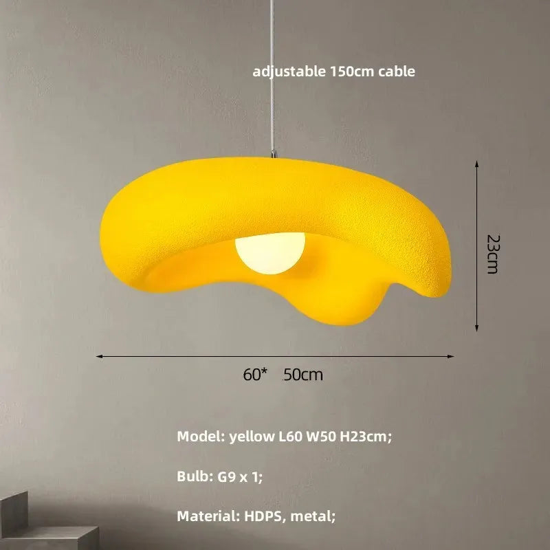 DecorBites™ Creamy Style Resin Pendant Light, G9 LED, Dining Room & Kitchen Island Decor
