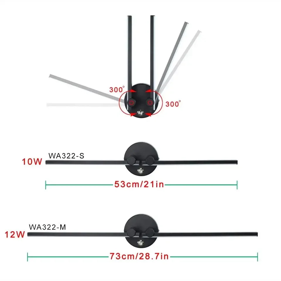 DecorBites™ Adjustable Double Arm Wall Light LED for Living Room and Bedroom