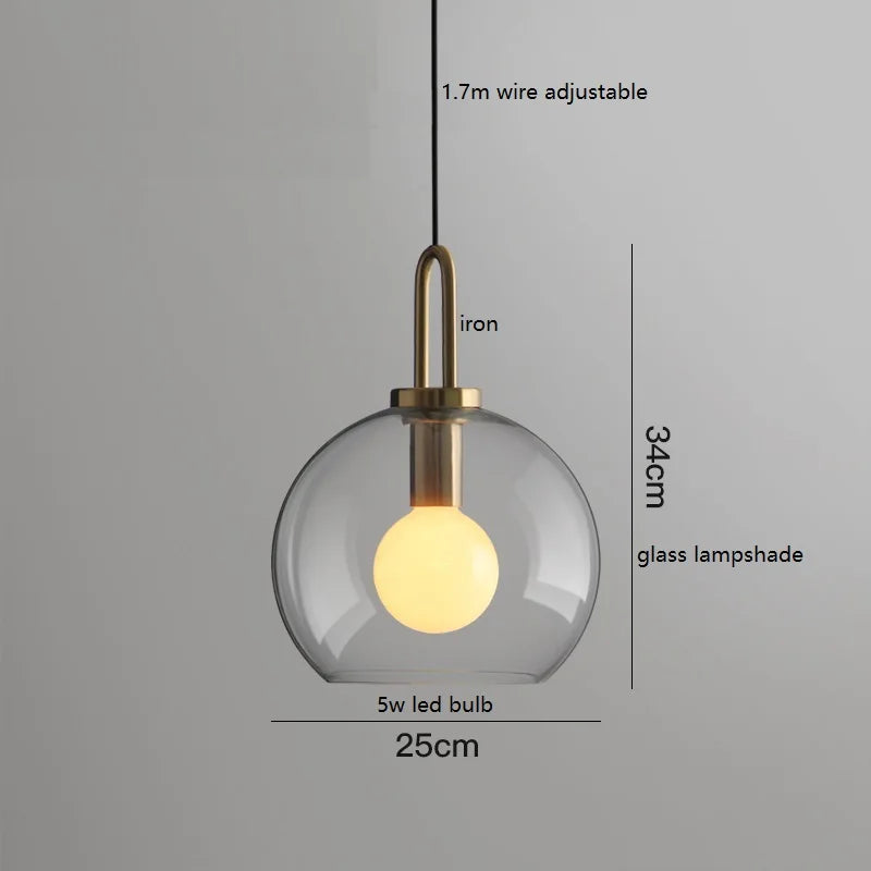 DecorBites™ Glass Ball LED Pendant Light - Modern Hanging Lights for Home, Restaurant, Cafe