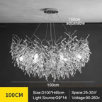 Modern Silver Crystal Chain Pendant Chandelier
