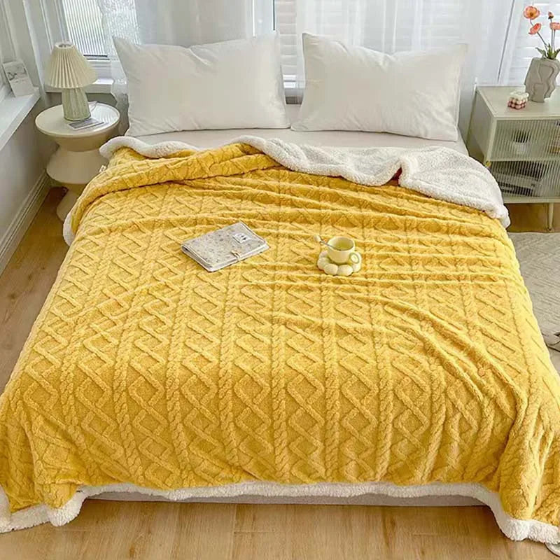 DecorBites™ Coral Fleece Blanket: MultiFunctional Soft Skin-Friendly Warm Shawl
