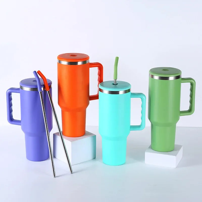 DecorBites™ 40oz Stainless Steel Sippy Cup Thermo Bottle for Coffee Travel Mug
