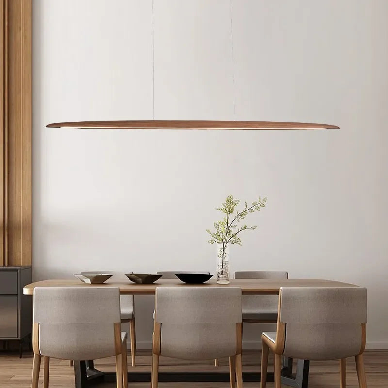 Modern White Wood Linear Pendant Light