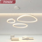 Modern White LED Ring Pendant Chandelier