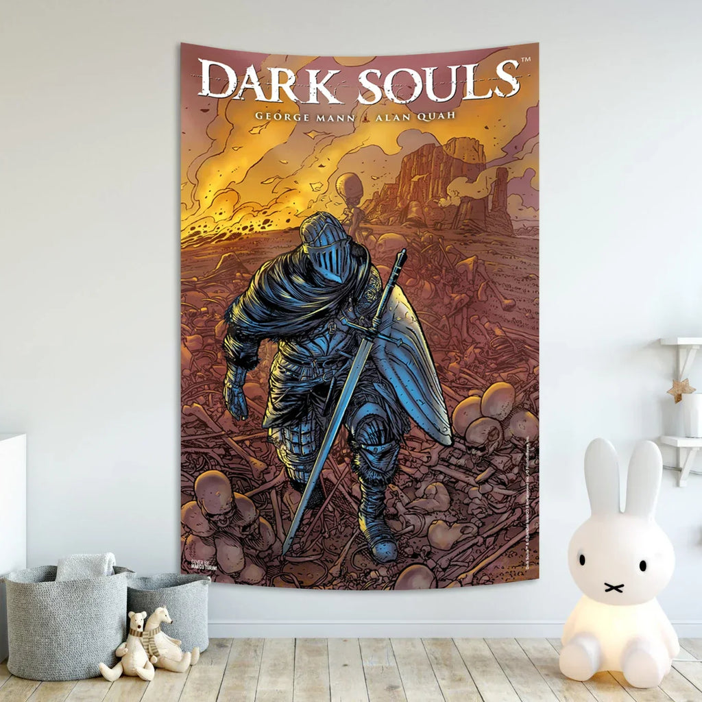 DecorBites™ Dark Souls 3 Tapestry: Gamer Room Decor Psychedelic Background.