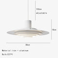 Art Deco White and Silver Aluminum Pendant Light