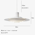 Art Deco White and Silver Aluminum Pendant Light