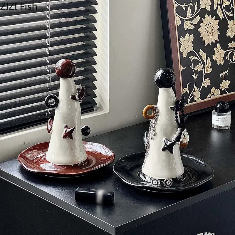 "DecorBites™ Magician Hat Jewelry Display Stand Decorative Shelves Earrings Necklace Holder"