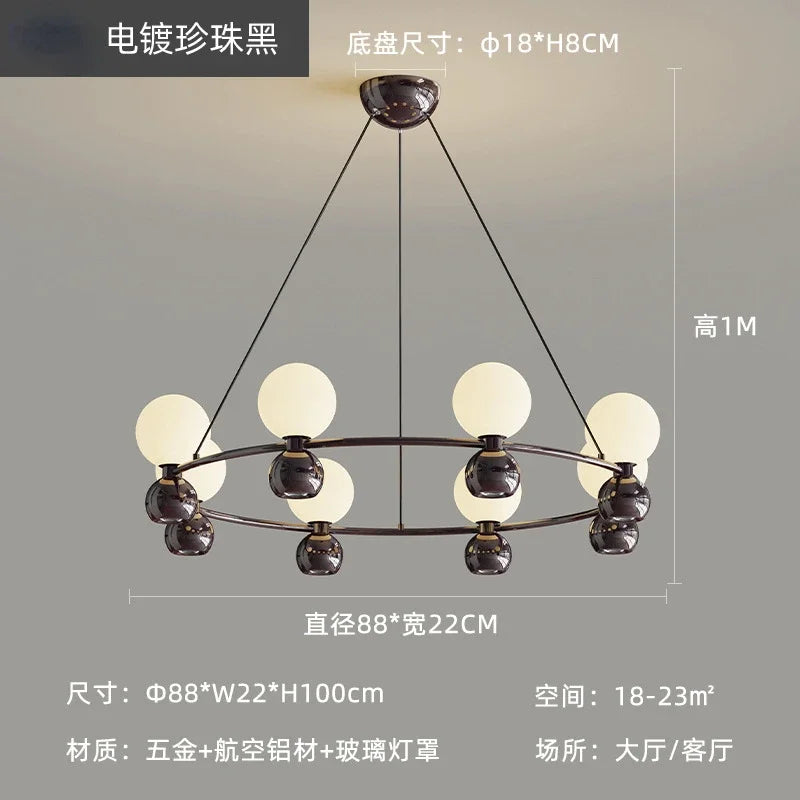 DecorBites™ Cream Nordic Pendant Chandelier for Living Room, Bedroom, and Dining Room