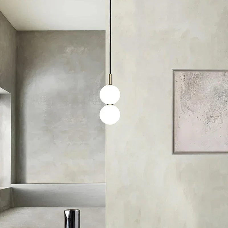 DecorBites™ Glass Ball Pendant Light for Duplex Stairwells, Living Room, Bedroom, and Staircase Decor