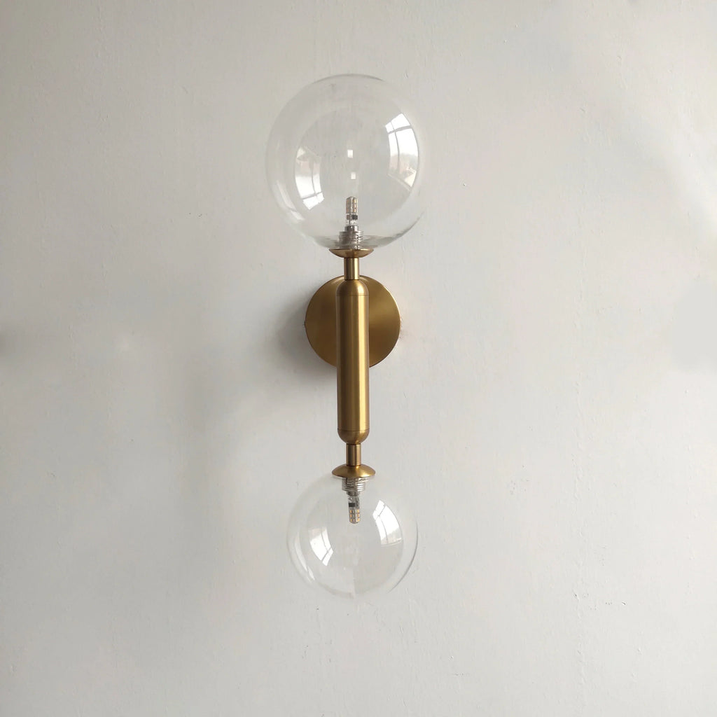 DecorBites™ Golden LED Wall Sconce with Milky Glass Ball, 2 G4 Bulbs