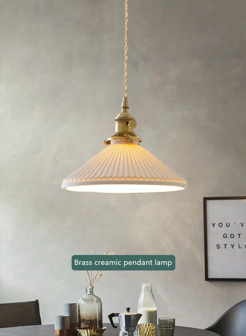 DecorBites™ مصباح معلق سيراميك ياباني بتصميم إسكندنافي فاخر