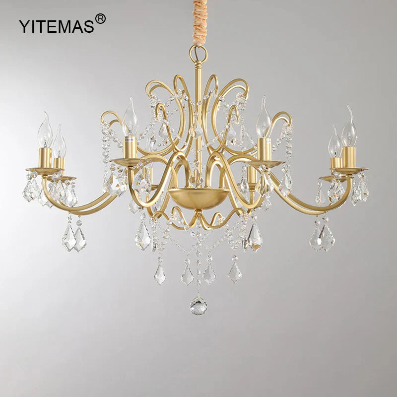 DecorBites™ ثريا ذهبية كريستالية بظل مصباح لغرفة المعيشة وغرفة النوم والمطبخ الأنيقة