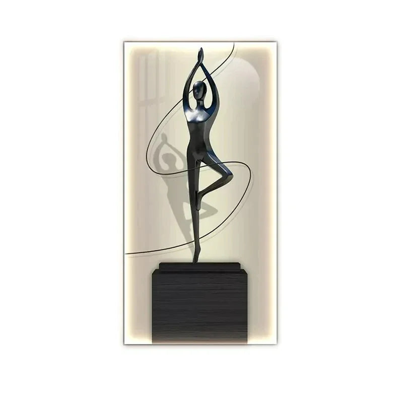 Abstract Figure Luminous Canvas Painting Wall Lamps by DecorBites™