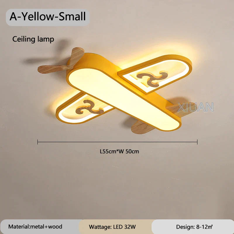 DecorBites™ Enfants Avion Suspension Bois Métal Appliques Maternelle LED