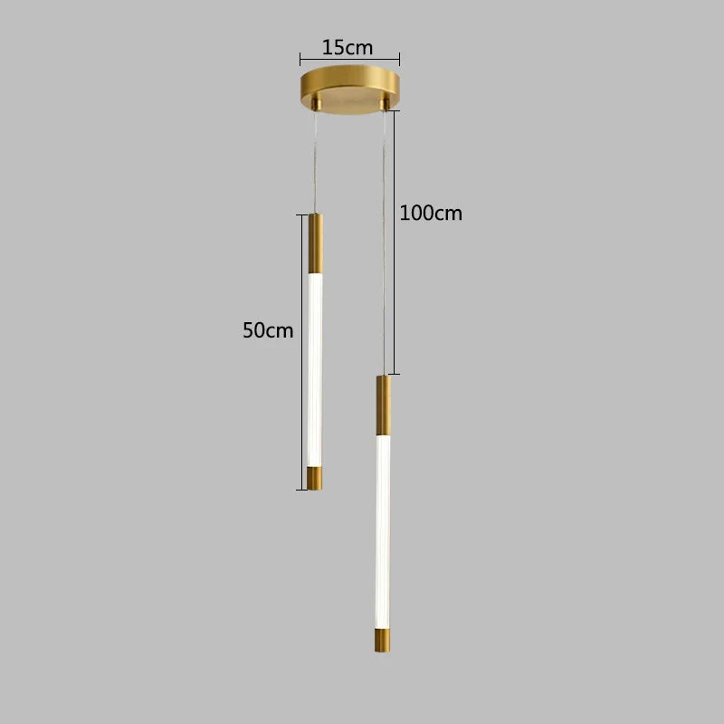 DecorBites™ Gold Ring Pendant Lights Warm White LED U Shape Hanging Lamp