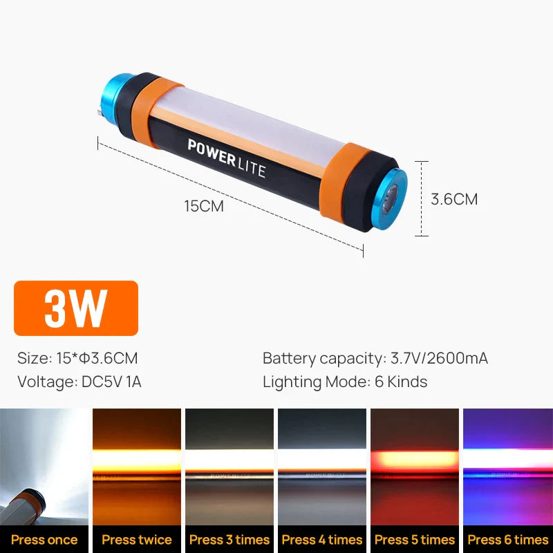 Lampe de camping LED DecorBites™ : Portable, étanche, rechargeable, lampe torche magnétique
