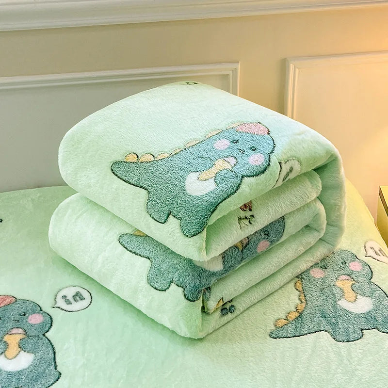 DecorBites™ Dinosaur Patterns Snowflake Velvet Blanket in Various Sizes for Home/Office