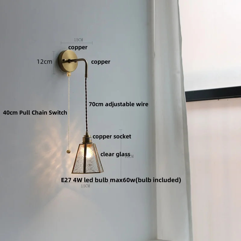 مصابيح جدارية LED من DecorBites™ بزجاج شفاف ومصباح سرير قابل للتعديل على الطراز الاسكندنافي الحديث