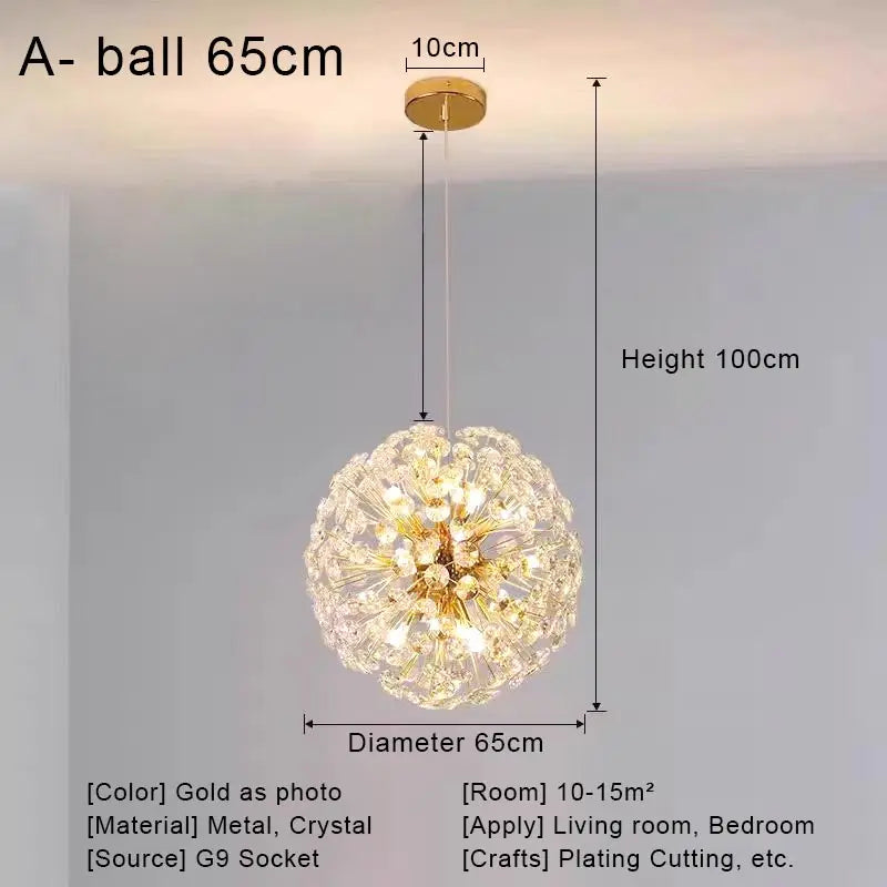 DecorBites™ Crystal LED Ceiling Pendant Chandelier for Home Decoration and Lighting